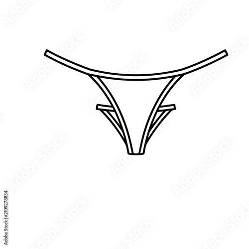 Thong underwear line art