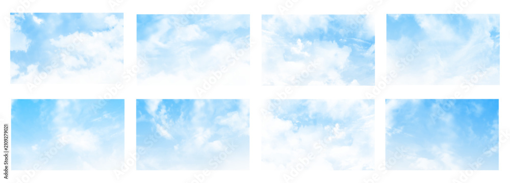 Naklejka premium Soft banner backdrop with dreamy blue sky collection.