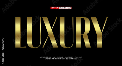 Luxury Golden Fashion 3D Editable Text Effect Premium Typography Vector Template	