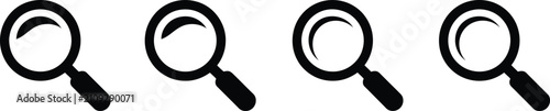 Magnifying glass icon, vector loupe symbol, editable stroke, find and zoom concept, user interface search button, web and mobile navigation, isolated on white background.