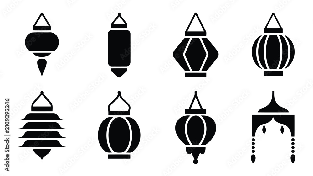 Fototapeta premium Decorative lanterns for festive celebrations. Elegant hanging light fixtures for holiday decor.