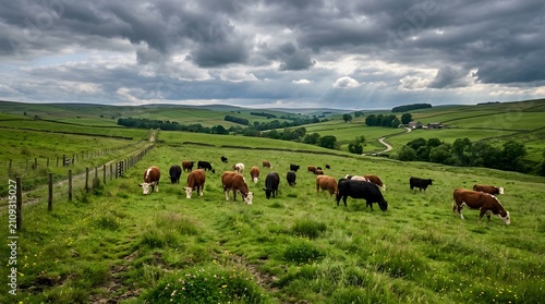 Cow And Bull at Farmland, made by Ai