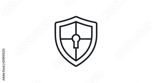 Security shield icon with keyhole symbol representing safety