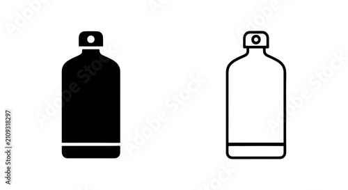 Simple Bottle Icons, Liquid Container Vector Graphics, Black and White Beverage Symbol Set