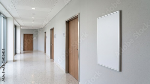 Принти на полотні Modern hospital corridor with blank sign