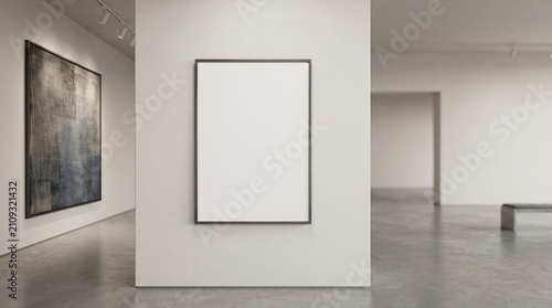 Quadro su tela Blank museum information panel mockup