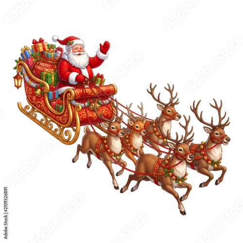Christmas Santa sleigh ,png