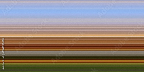 Obraz na płótnie A series of horizontally stacked multicolored blurred lines creating an abstract