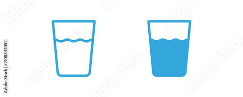 Konstfotografi Glass of water icon, drinking water, hydration, healthy lifestyle, beverage glas