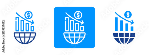 Quadro su tela Economic Crisis Icon In Dual Tone Style