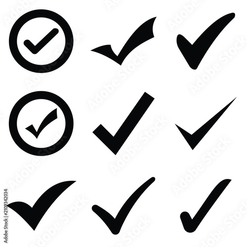 Foto Check mark icons set