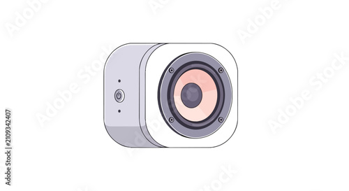 Modern Compact Desktop Speaker for High Quality Audio Playback and Music Entertainment in Minimalist Style