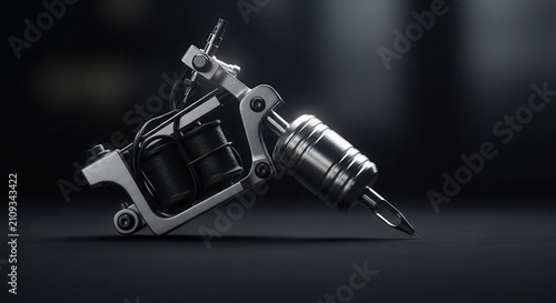 Tattoo machine on dark background