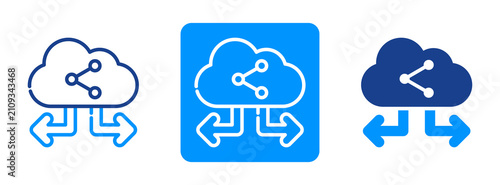 Foto Cloud Sharing Icon In Dual Tone Style