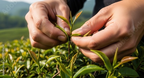 tea leaves harvesting