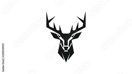 фотографія Geometric Deer Head with Antlers Illustration 2.