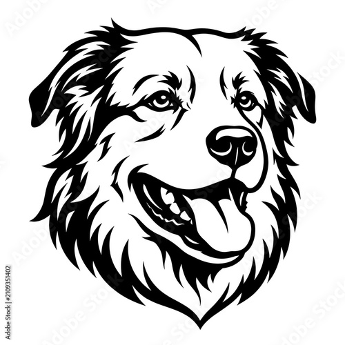 Happy Farm Dog Smiling With Tongue Out Isolated On White Background Cute Rural Pet Portrait