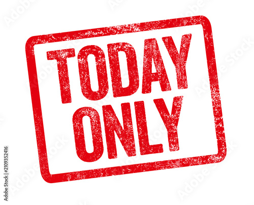 A red stamp on a white background - Today Only