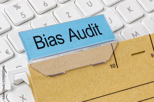 A brown file folder labeled with Bias Audit