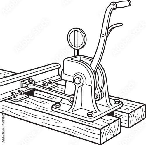 Vector illustration of a manual planer tool for woodworking