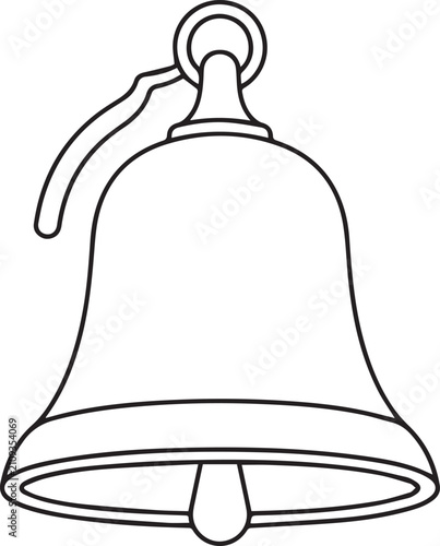 Vector illustration of a bell with clapper and loop handle