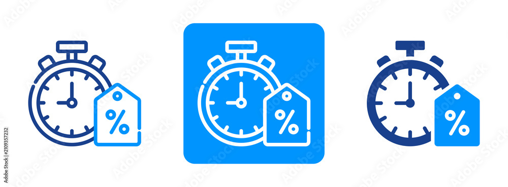 Fototapeta premium Sale Time Icon In Dual Tone Style