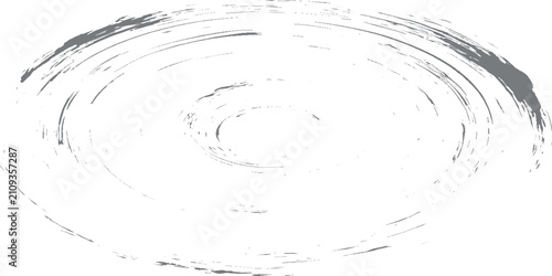 Fotografie A minimalist grey circular brush stroke vector element with a textured ink ripple effect