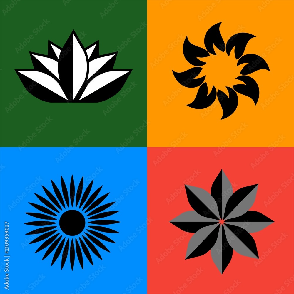 Obraz premium set of vector floral elements