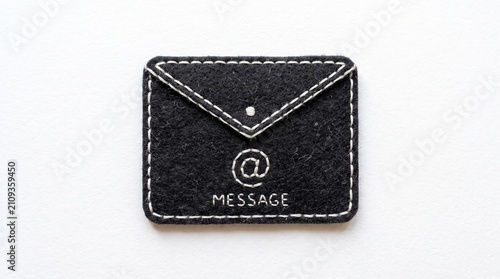 Felt envelope icon with at symbol embroidery
