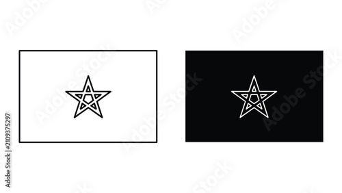 Bild auf Leinwand Morocco flag icon, national symbol of moroccan state, vector illustration of the