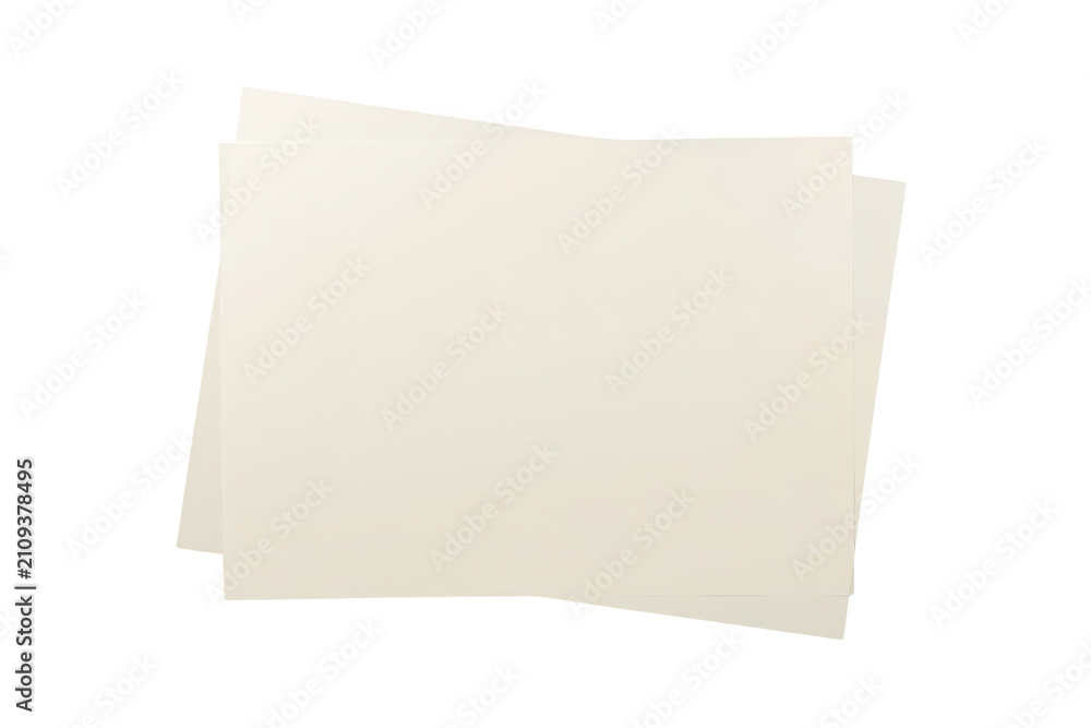 Fototapeta premium Blank stacked paper sheets mock-up with copy space for text and content, isolated on a transparent background