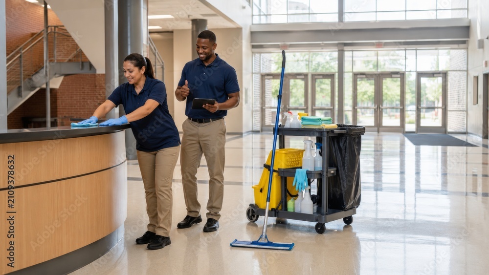 Fototapeta premium Professional Cleaning Staff Training