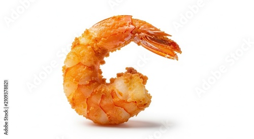 Crispy Fried Shrimp Isolated on White Background