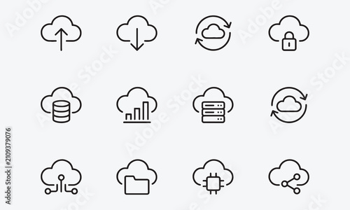 Cloud Services icon set.