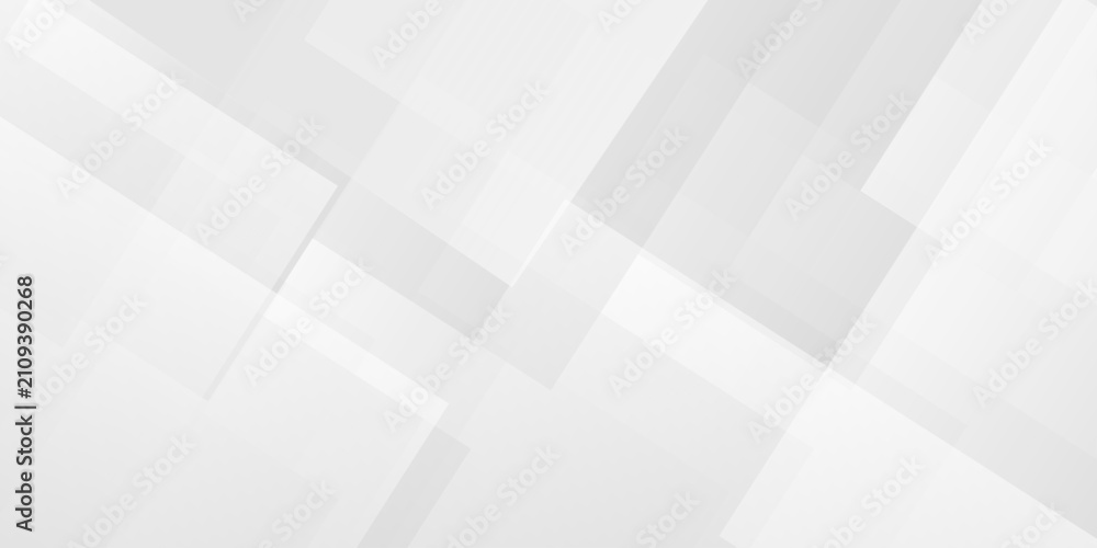 Fototapeta premium Geometric white and gray overlap triangle cube technology brochure diamond web design. minimal rectangle white web material triangle overlay tech element transparent layers banner background.