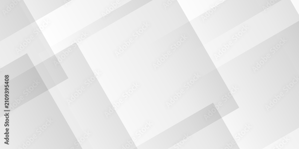 Obraz premium Geometric white and gray overlap triangle cube technology brochure diamond web design. minimal rectangle white web material triangle overlay tech element transparent layers banner background.