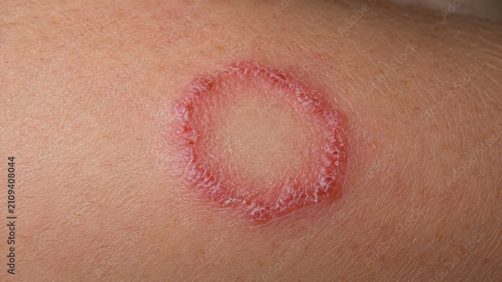 Fototapeta premium Ringworm fungal infection with circular rash on skin