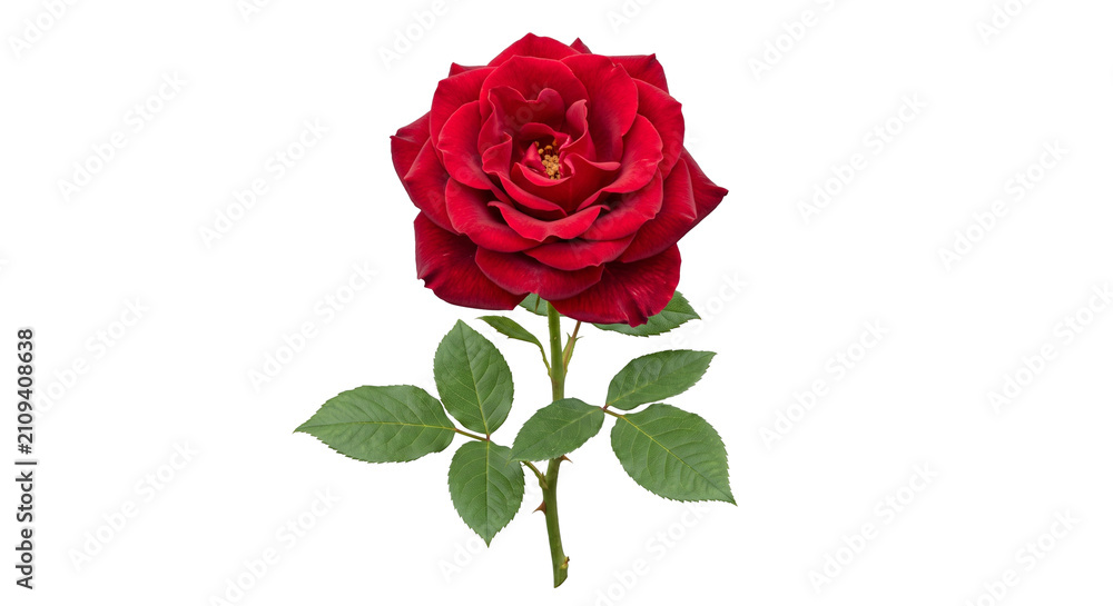 Fototapeta premium red rose isolated on transparent background