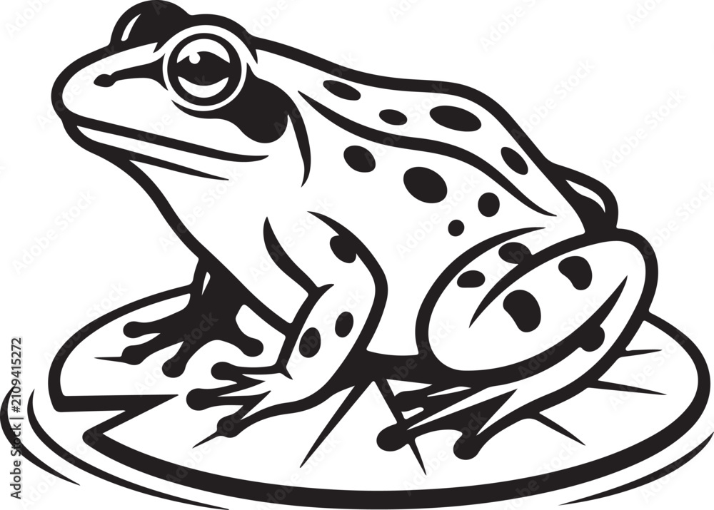 Naklejka premium frog on white background