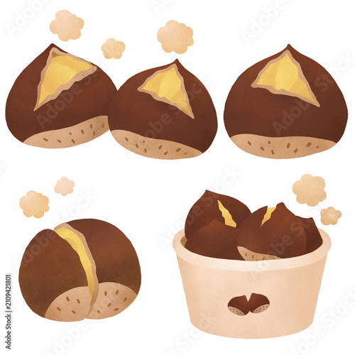 군밤 Roasted chestnut illustration