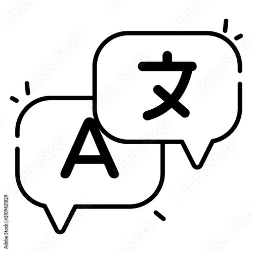 Vector design of language translator icon
