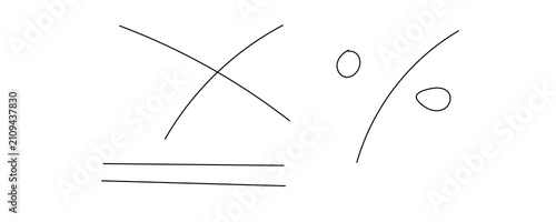 Konstfotografi Diverse mathematical cross percent equals unequal symbols