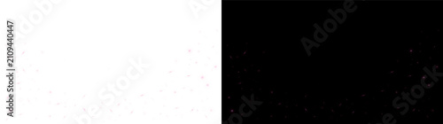 Cuadro en lienzo Pink fiery embers, sparkling particles, glowing dust and luminous reflections creating a dynamic spark shower effect on split background