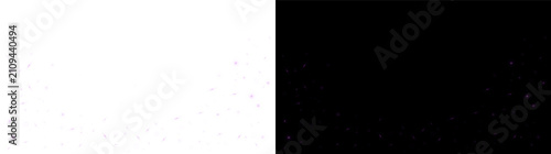 Fotografía Purple fiery embers, glowing sparks, floating dust and radiant particles creating an intense spark shower effect on split background