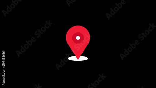 Two Styles Red Map Pin Location Animation Overlay