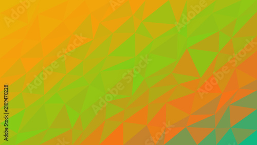 Obraz na płótnie Triangle pattern highlights a warm orange and green geometric design that imparts an energetic aesthetic for digital projects while providing sufficient copy space for your creative marketing