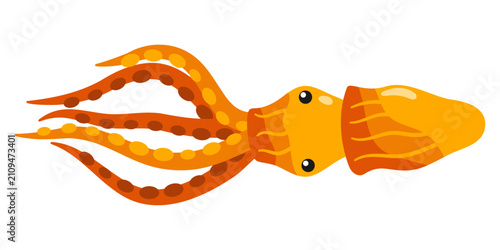 Bild auf Leinwand Cephalopod squid with tentacles icon
