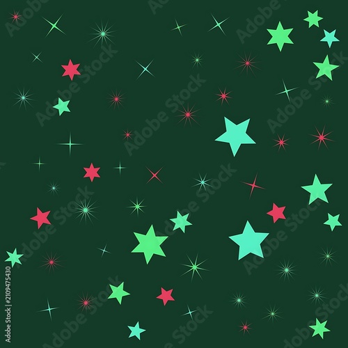 Colorful Stars and Sparkles Scattered Across Transparent Background Design Pattern