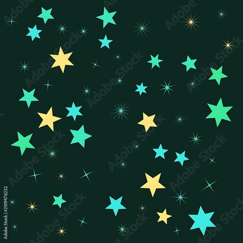 Colorful Stars Scattered Across Transparent Night Sky Background Design