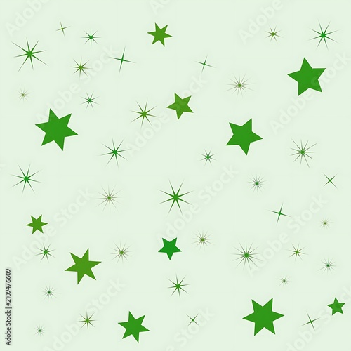 Green Stars Scattered Across Transparent Background Design Pattern